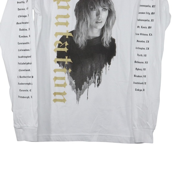 Swifty T.S. Reputation Stadium Tour T Shirt Unisex Size Medium White Long Sleeve - Picture 6 of 9